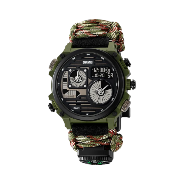 Ψηφιακό/αναλογικό ρολόι χειρός – Skmei - 2202 - Army Green Rope - GoodFlix