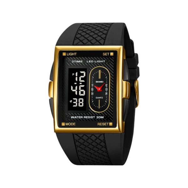 Ψηφιακό/αναλογικό ρολόι χειρός – Skmei - 2213 - Black/Gold/Black - GoodFlix