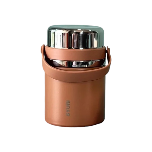 Φορητό παγούρι-θερμός με κουτάλι - ZF022 - 600ml - 640222 - Brown - GoodFlix