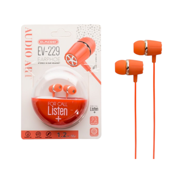 Ενσύρματα ακουστικά - EV-229 - 202296 - Orange - GoodFlix