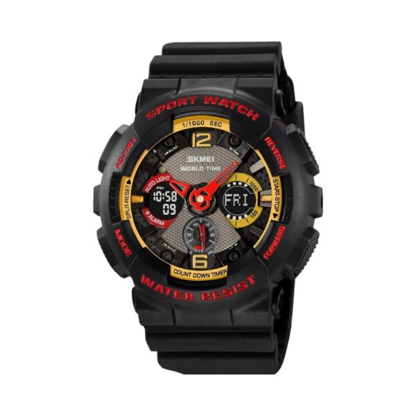 Ψηφιακό/αναλογικό ρολόι χειρός - Skmei - 2118 - Black/Gold/Red - GoodFlix