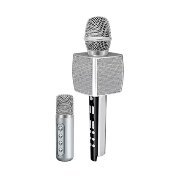 Σετ ασύρματο μικρόφωνο Karaoke με ηχείο & mini μικρόφωνο - YS-98 - 885291 - Silver - GoodFlix