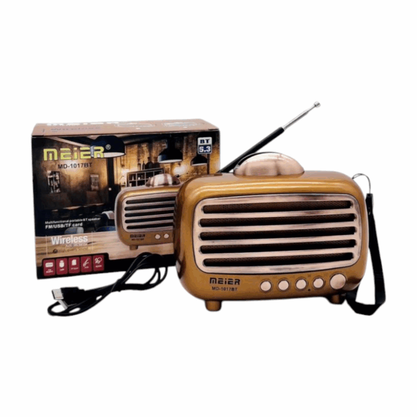 Επαναφορτιζόμενο ραδιόφωνο Retro - MD-1017 BT - 410171 - Gold - GoodFlix