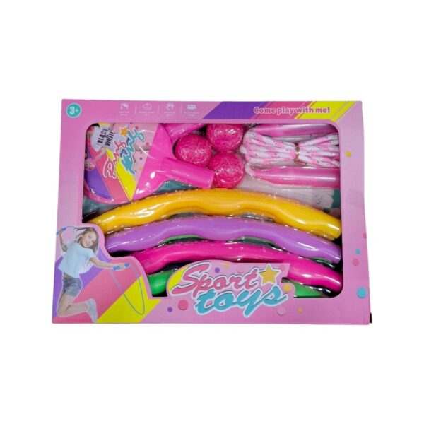 Παιδικό σετ άθλησης - Ping Pong - Σχοινάκι - Hula Hoop - 215579 - Pink - GoodFlix