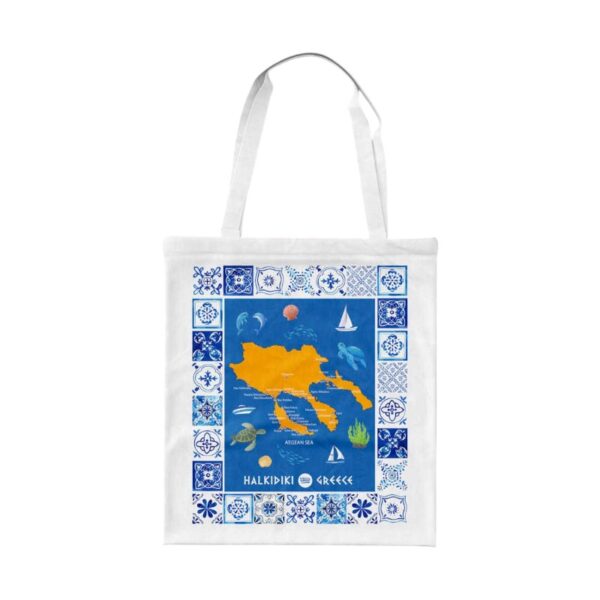Υφασμάτινη τουριστική τσάντα καμβάς - Chalkidiki - 40x35cm - 221073 - GoodFlix
