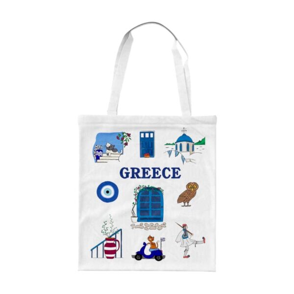 Υφασμάτινη τουριστική τσάντα καμβάς - Greece - 40x35cm - 221011 - GoodFlix