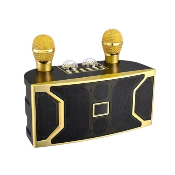 Ασύρματο ηχείο Bluetooth με 2 μικρόφωνα Karaoke - YS-211 - 887189 - Gold - GoodFlix