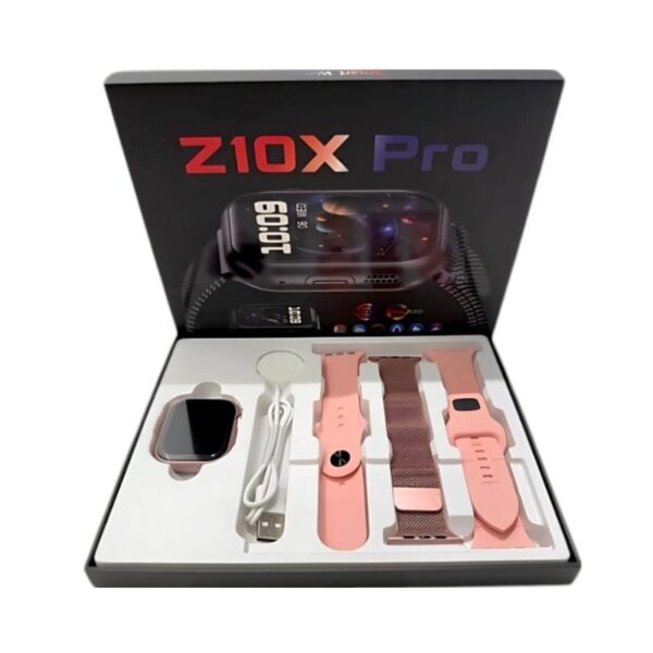 Σετ Smartwatch με 3 λουράκια - Z10X Pro - 065165 - Pink - GoodFlix