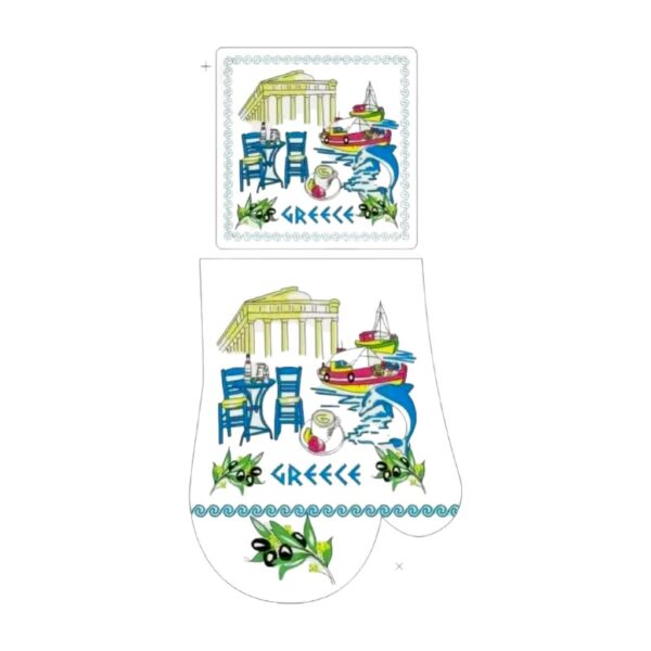 Σετ γάντι & πιάστρα φούρνου Souvenir - Greece - 241828 - GoodFlix