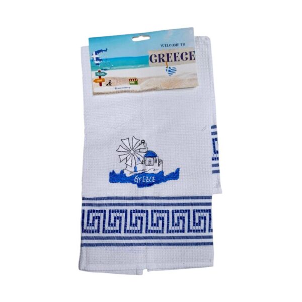Πετσέτα ποτηρόπανο Souvenir με κέντημα - Σετ 12pcs - Greece - 416051 - GoodFlix