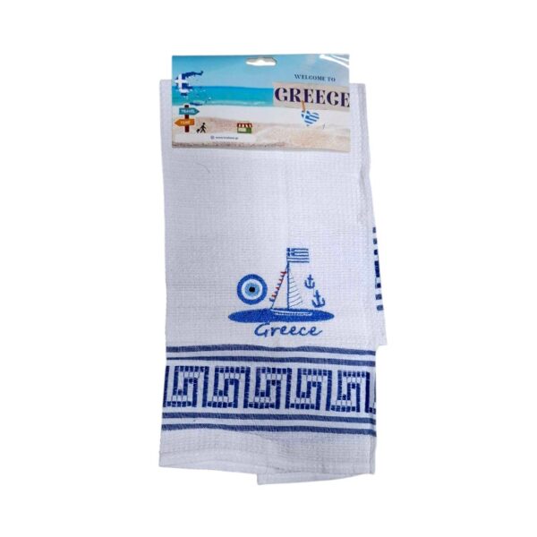 Πετσέτα ποτηρόπανο Souvenir με κέντημα - Σετ 12pcs - Greece - 416150 - GoodFlix