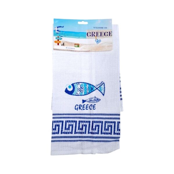 Πετσέτα ποτηρόπανο Souvenir με κέντημα - Σετ 12pcs - Greece - 416167 - GoodFlix