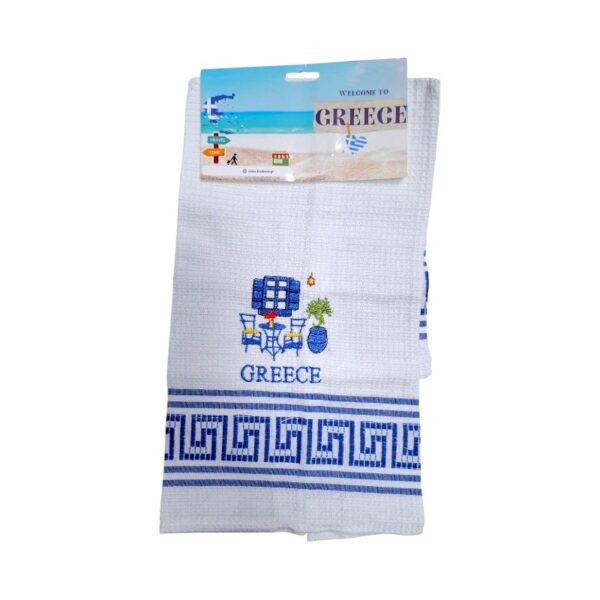 Πετσέτα ποτηρόπανο Souvenir με κέντημα - Σετ 12pcs - Greece - 416242 - GoodFlix