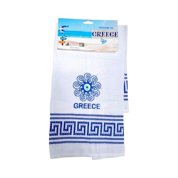 Πετσέτα ποτηρόπανο Souvenir με κέντημα - Σετ 12pcs - Greece - 416280 - GoodFlix