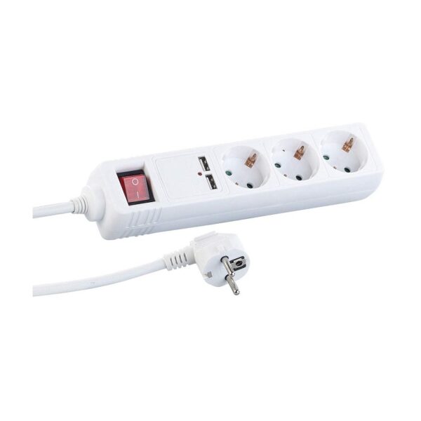 Πολύπριζο 3 θέσεων με διακόπτη και 2 θύρες USB - Σούκο - ST-GB03SU - 5m - 031351 - GoodFlix