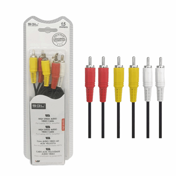 Kαλώδιο RCA - 306A - 3xRCA male/3xRCA male - 1.5m - 096094 - GoodFlix