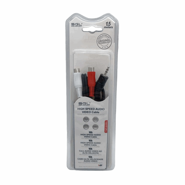 Καλώδιο ήχου - 1528C - Jack 3.5mm male/2xRCA female - 1.5m - 096209 - GoodFlix