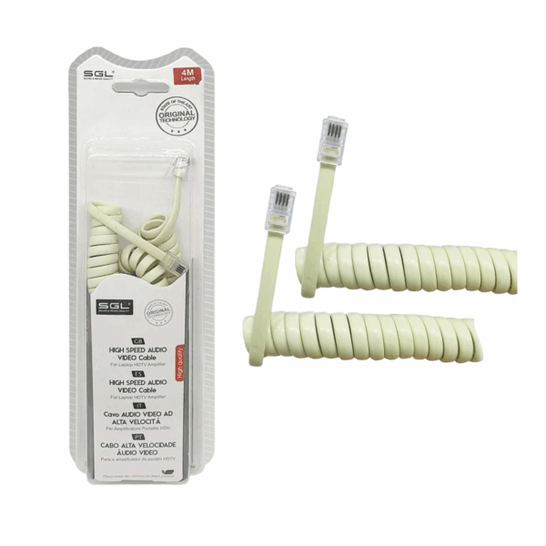 Καλώδιο γραμμής τηλεφώνου σπιράλ - 4P4C - 4m - 097060 - GoodFlix