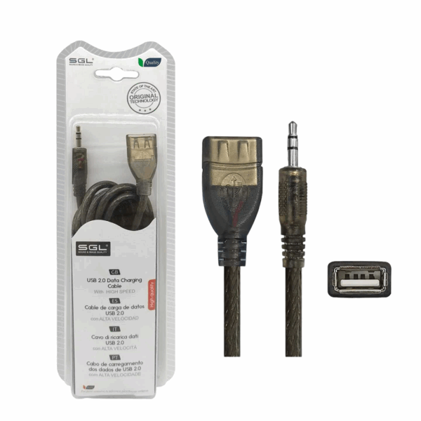 Αντάπτορας καλώδιο - 16S01 - USB A female/Jack 3.5mm male - 1.5m - 097848 - GoodFlix