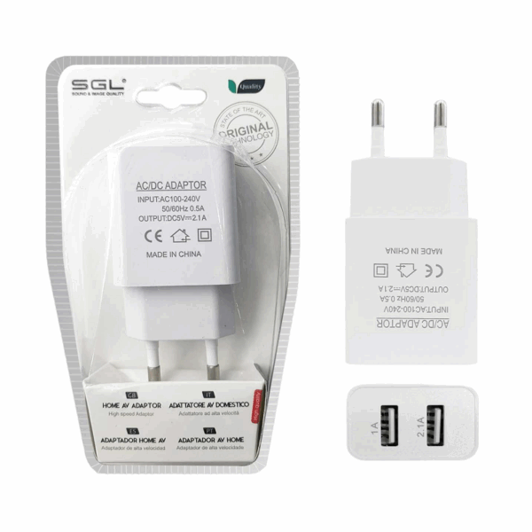 Αντάπτορας φόρτισης πρίζας με 2 θύρες USB - S2 - 099712 - GoodFlix