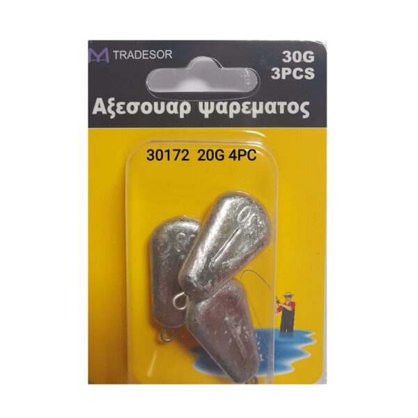 Βαρίδια αλιείας πλακέ - 20gr - 4pcs - 30172 - GoodFlix