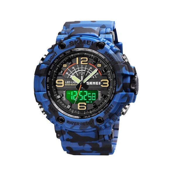 Ψηφιακό/αναλογικό ρολόι χειρός – Skmei - 1617 - Army Blue - GoodFlix