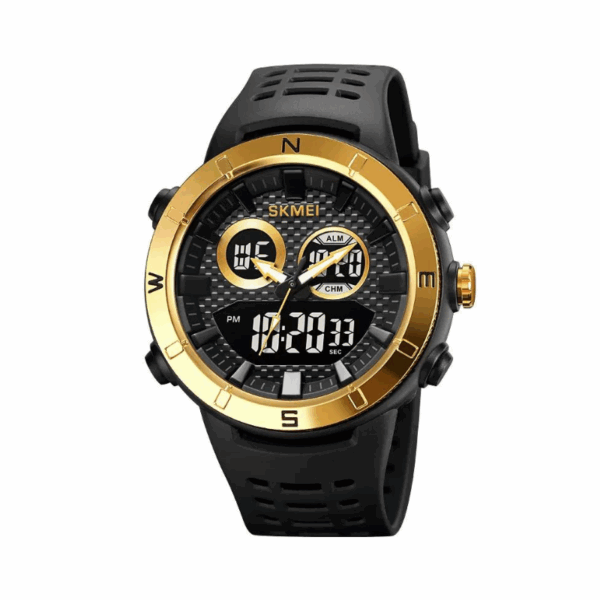 Ψηφιακό/αναλογικό ρολόι χειρός – Skmei - 2014 - Gold/Black - GoodFlix