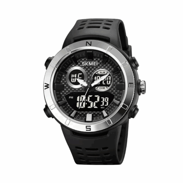 Ψηφιακό/αναλογικό ρολόι χειρός – Skmei - 2014 - Silver/Black - GoodFlix