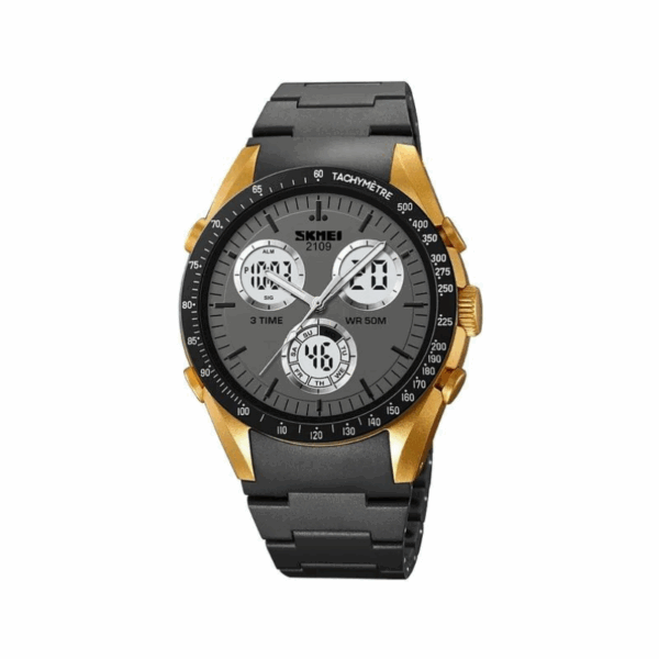 Ψηφιακό/αναλογικό ρολόι χειρός – Skmei - 2109 - Black/Gold - GoodFlix