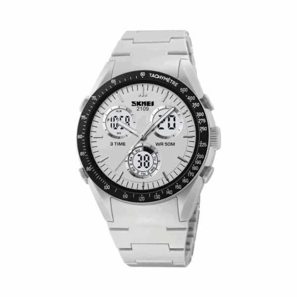 Ψηφιακό/αναλογικό ρολόι χειρός – Skmei - 2109 - Light Grey - GoodFlix