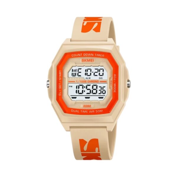 Ψηφιακό ρολόι χειρός - Skmei - 2282 - Beige/Orange - GoodFlix
