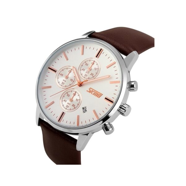 Αναλογικό ρολόι χειρός – Skmei - 9103 - Brown/White - GoodFlix