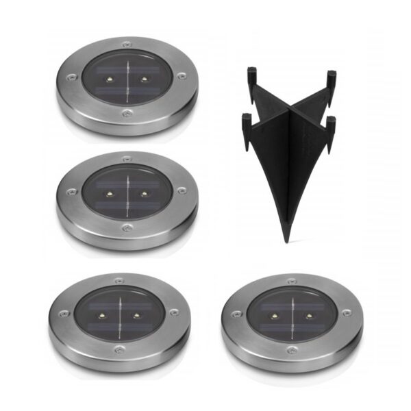 Ηλιακό φωτιστικό κήπου LED - Καρφωτό - 4pcs - 2LED/6500Κ - 431008 - GoodFlix