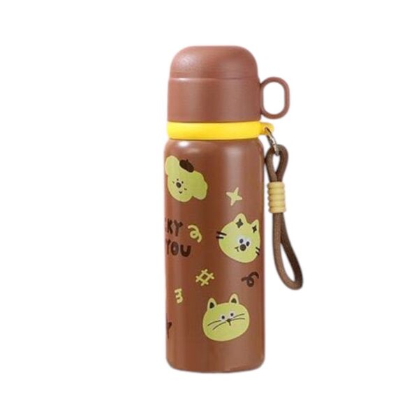 Παιδικό παγούρι-θερμός με κούπα - 500ml - 722368 - Brown - GoodFlix