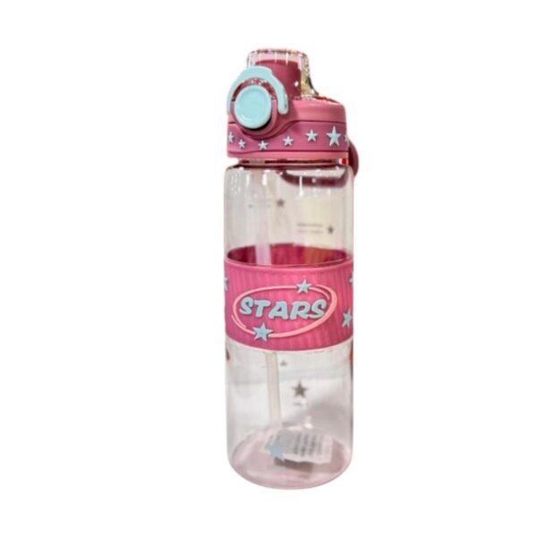 Φορητό παγούρι πλαστικό με καλαμάκι - 600ml - 722443 - Pink - GoodFlix