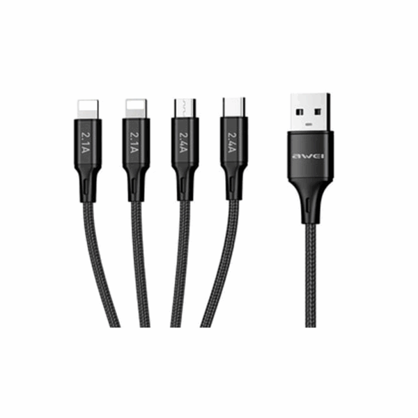 Καλώδιο φόρτισης & data 4in1 - Fast Charge - CL-129 - 1.5m - AWEI - 887721 - GoodFlix
