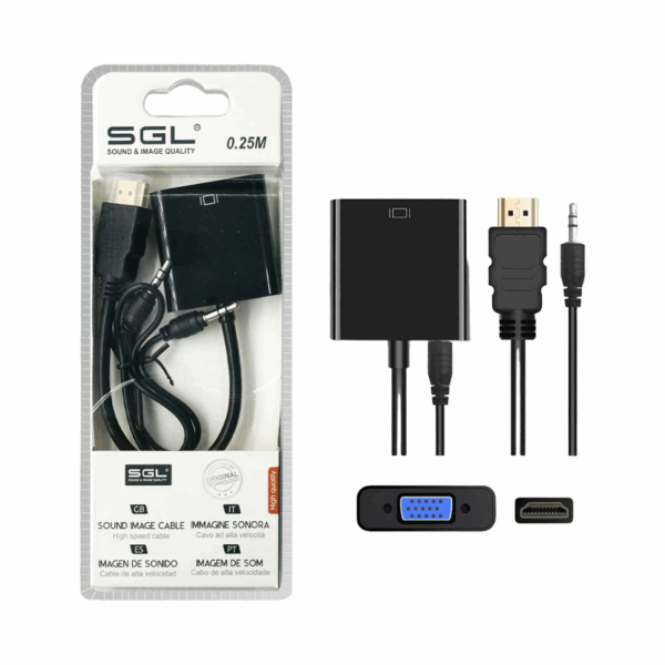 Αντάπτορας VGA σε HDMI & Jack 3.5mm - TP1A - 25cm - 095974 - GoodFlix