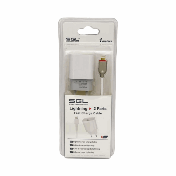 Αντάπτορας φόρτισης με καλώδιο και 2 θύρες USB - Lightning - Quick Charge - FA5-S2 - 1m - 099460 - GoodFlix