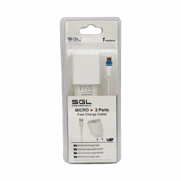 Αντάπτορας φόρτισης με καλώδιο και 2 θύρες USB - Micro USB - Quick Charge - B13-F2 - 1m - 099538 - GoodFlix