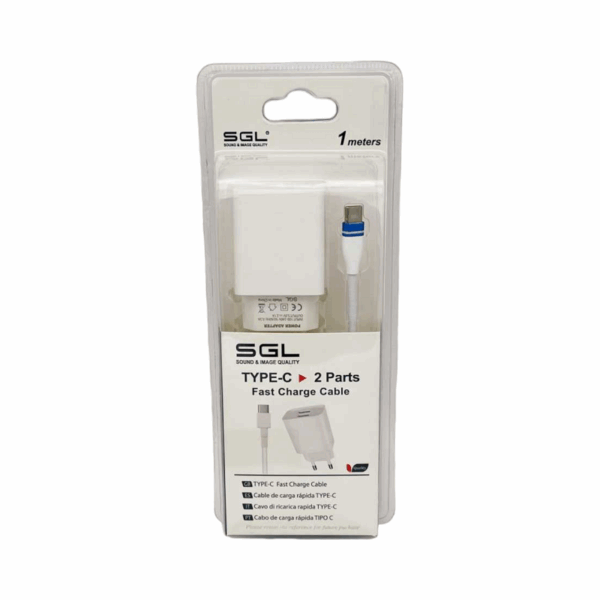 Αντάπτορας φόρτισης με καλώδιο και 2 θύρες USB - TypeC - Quick Charge - B1-F2 - 1m - 099545 - GoodFlix
