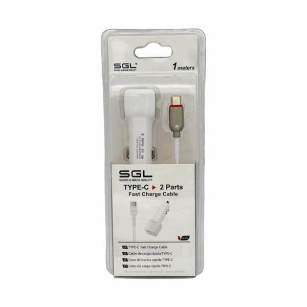 Φορτιστής αναπτήρα αυτοκινήτου με 2 θύρες USB - TypeC - FA1-V2 - 1m - 099637 - GoodFlix