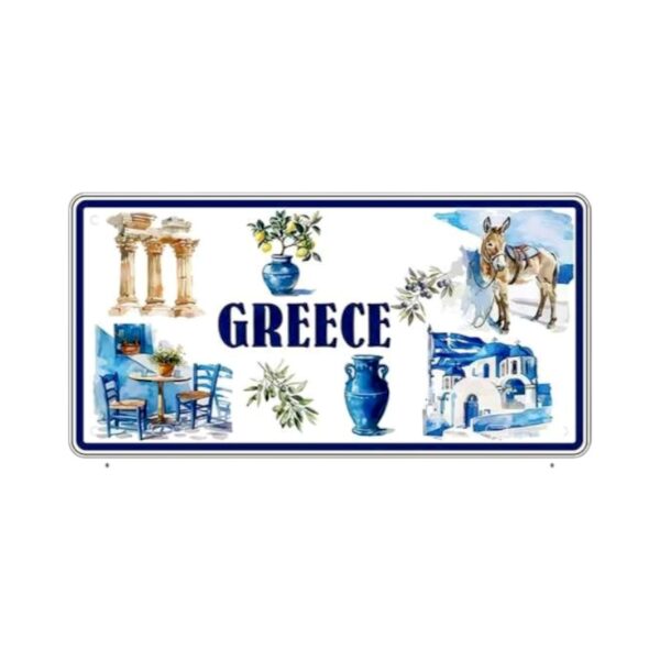 Μεταλλική πινακίδα Souvenir - 12pcs - Greece - 15x30cm - 181040 - GoodFlix