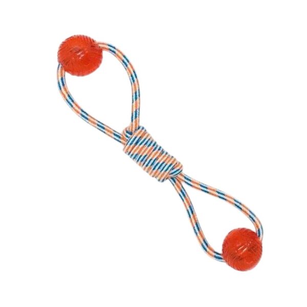 Παιχνίδι σκύλου σχοινί με μπάλα TPR - 42cm - 12pcs - 550571 - GoodFlix