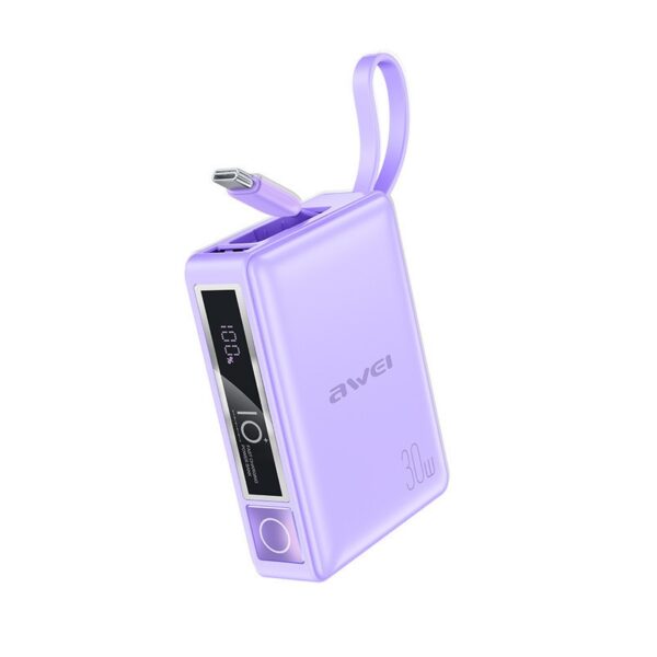 Powerbank - P87K - 10.000mah - 30W - AWEI - 008730 - Purple - GoodFlix