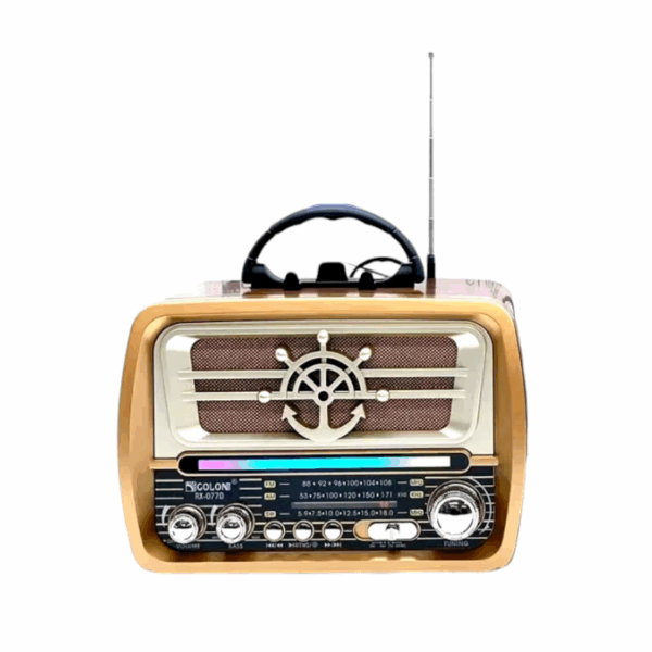 Επαναφορτιζόμενο ραδιόφωνο Retro - RX-077D - 020030 - Gold - GoodFlix