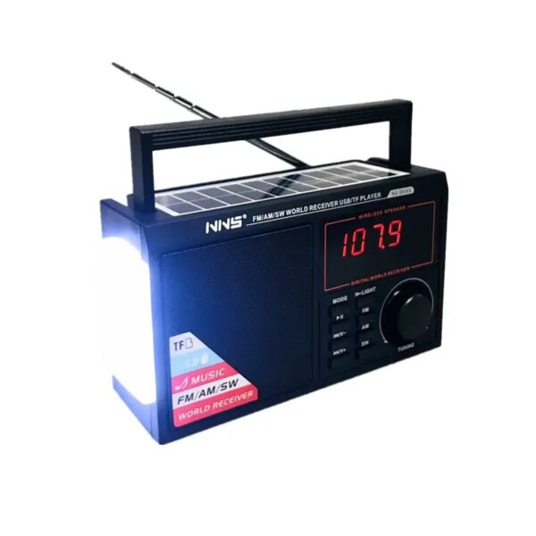 Επαναφορτιζόμενο ραδιόφωνο με ηλιακό πάνελ - NS2036S - 020365 - Black - GoodFlix