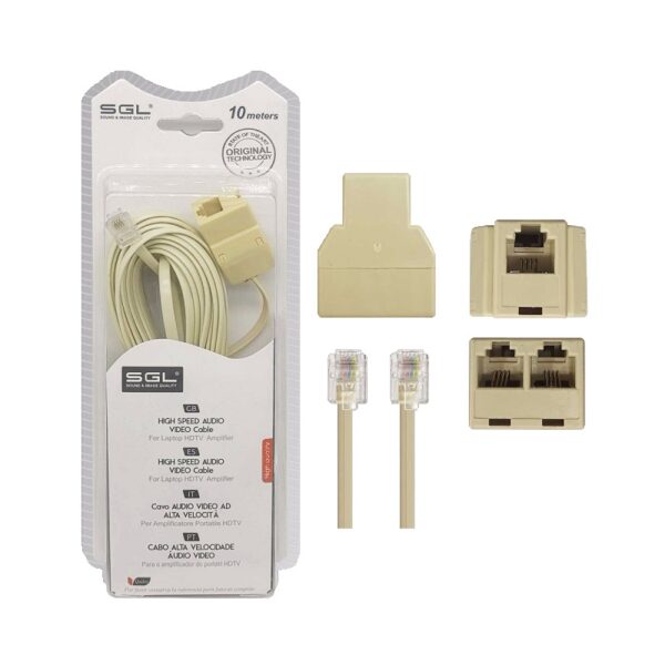 Καλώδιο γραμμής τηλεφώνου - 10m - 095002 - GoodFlix