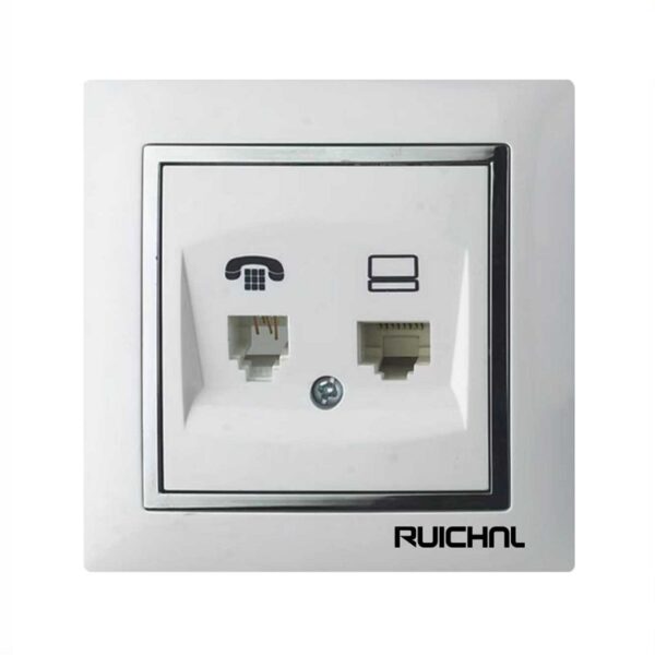 Πρίζα γραμμής τηλεφώνου & δικτύου - Χωνευτή - RC3619RJ11+RJ45 - 068172 - GoodFlix