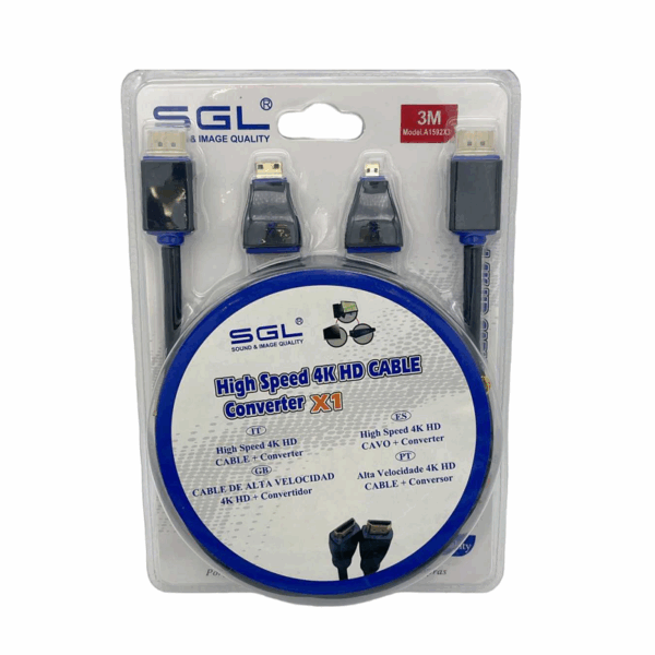 Σετ καλώδιο HDMI & αντάπτορες Mini/Micro HDMI - A1592X3 - 3m - 095639 - GoodFlix