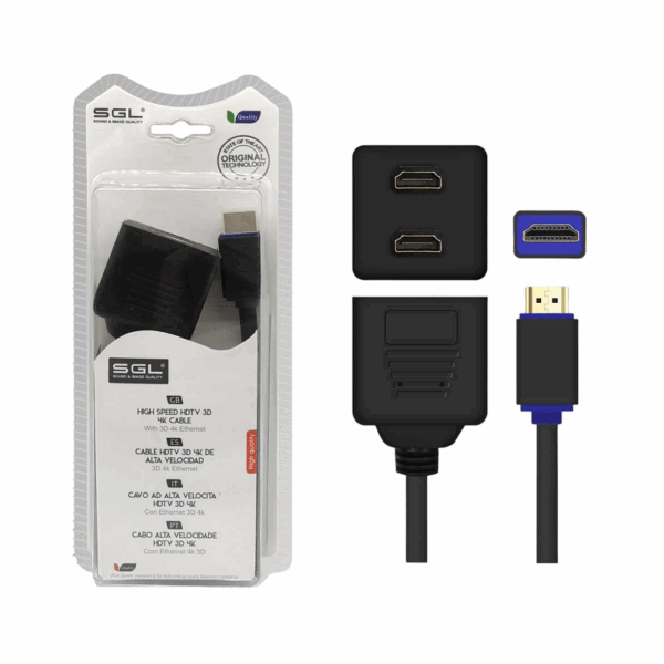 Διακλαδωτής HDMI - Splitter - A2508 - HDMI male/2xHDMI female - 25cm - 095912 - GoodFlix